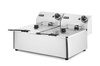 Elektromos olajsütő Blue Line, 2 medencés, 2x6 l, 2x3,3 kW | HENDI 205853