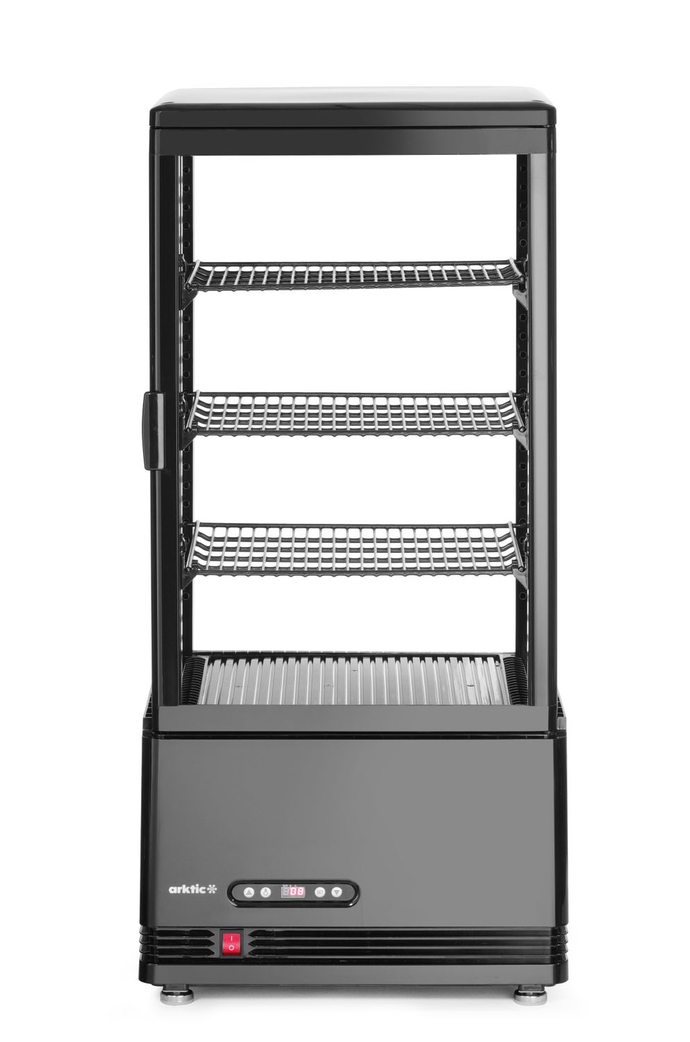 Hűtővitrin 78 l, fekete, LED, automatikus leolvasztás | HENDI 233658