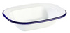 Tál ENAMELWARE, zománcozott, fehér kék szegéllyel, 16x12x3.5 cm, 350 ml | APS 40667