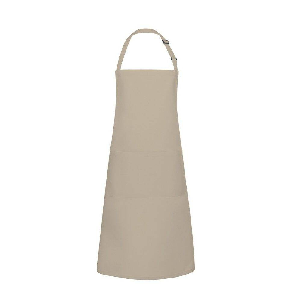 Konyhai kötény Basic 75 x 90 cm zsebbel és csattal homokszínű | KARLOWSKY BLS 5-19-Stck