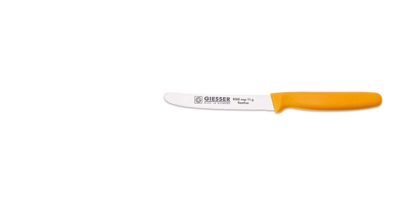 Univerzális kés hullámos éllel - 11 cm, sárga | GIESSER MESSER 8365 wsp 11 g