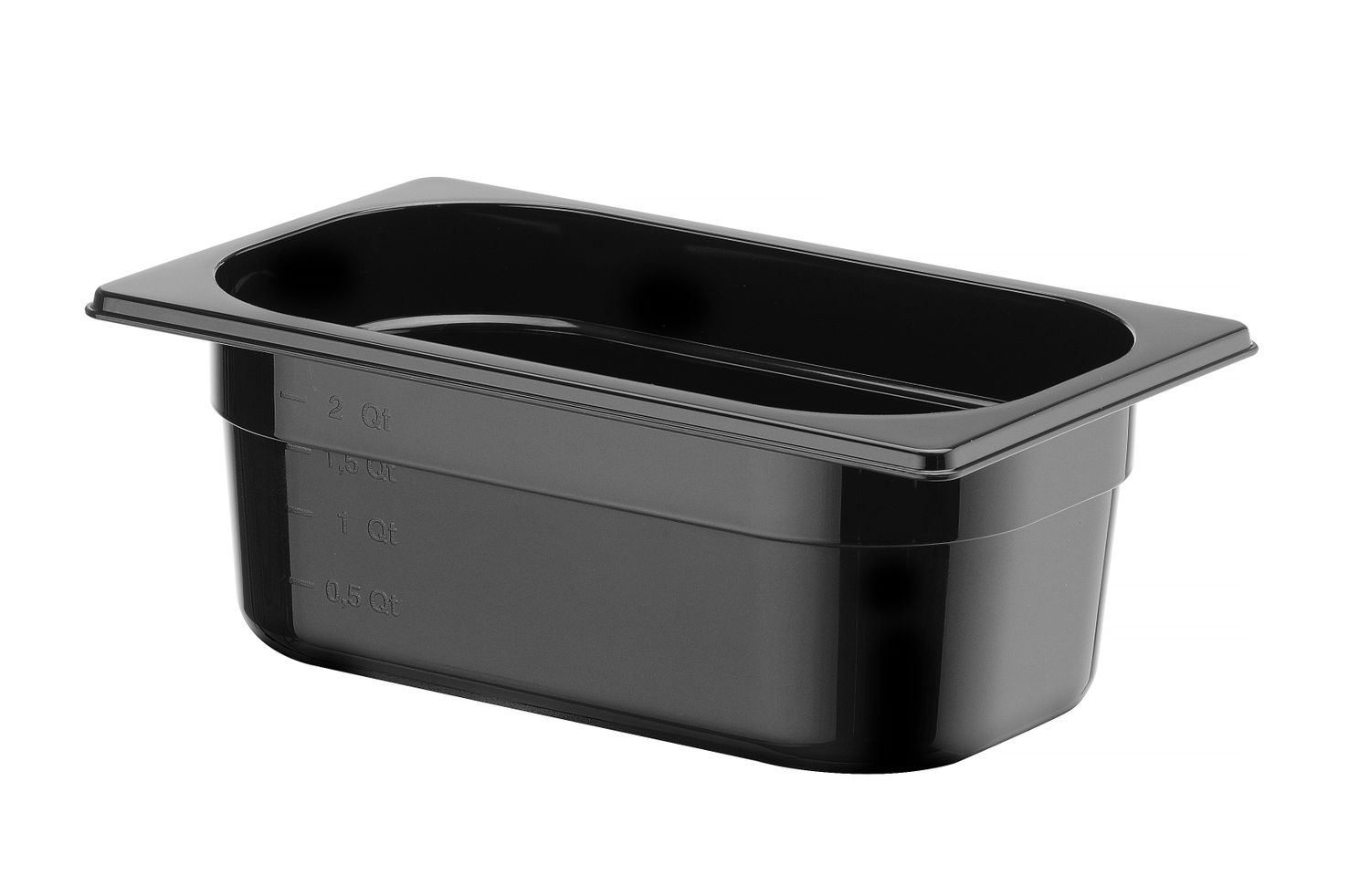 GN 1/4 edény, 10 cm mély, fekete polikarbonátból | HENDI 862629