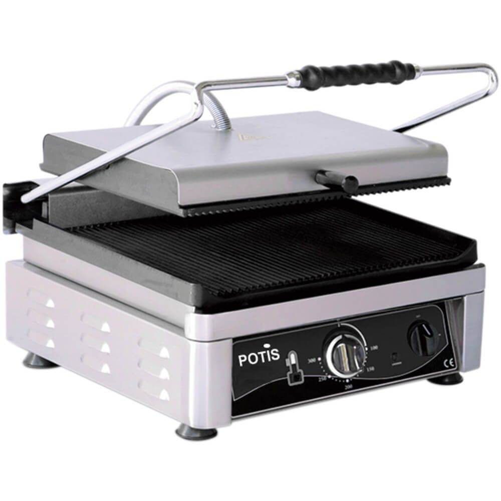 Panini kontaktgrill, bordázott lapok, 45x27 cm, 3 kW | POTIS PK2745E