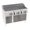 Gázüzemű grillezőlap 2/3 sima, 1/3 bordázott, krómozott, csiszolt, nyitott alépítménnyel 120 cm | TECNOINOX 713163