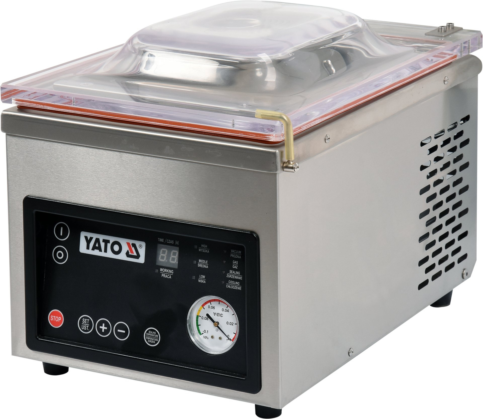 Vákuumcsomagoló gép, kamrás, hegesztőrúd hossza 26 cm | YATO YG-09303