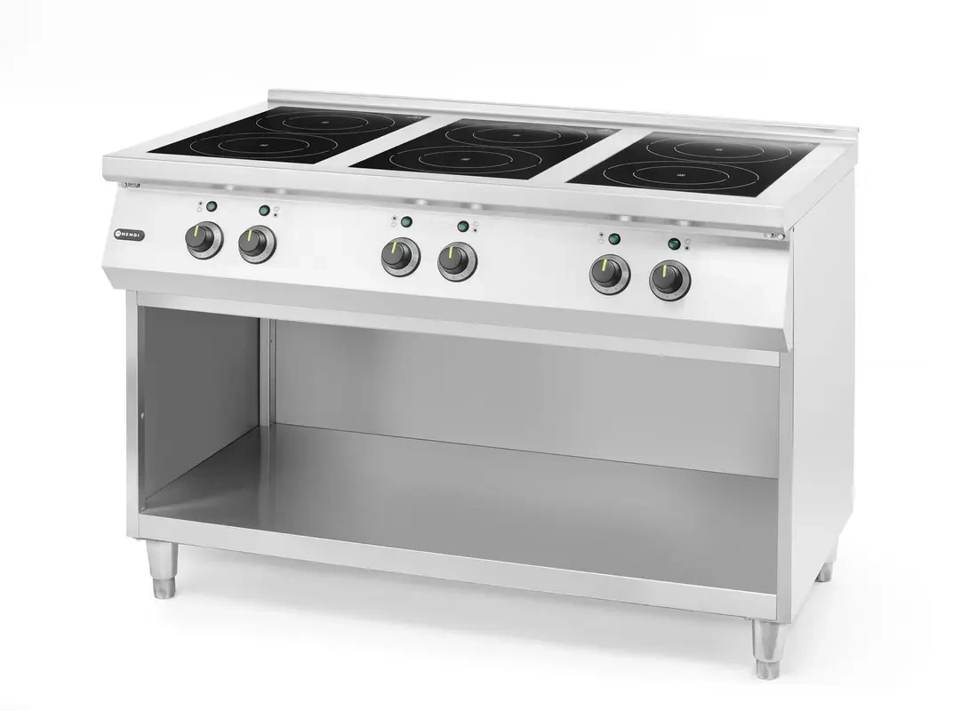 Indukciós tűzhely 6 főzőzónával, HENDI, 400V/25500W, 120x70x(M)89 cm | HENDI 237397