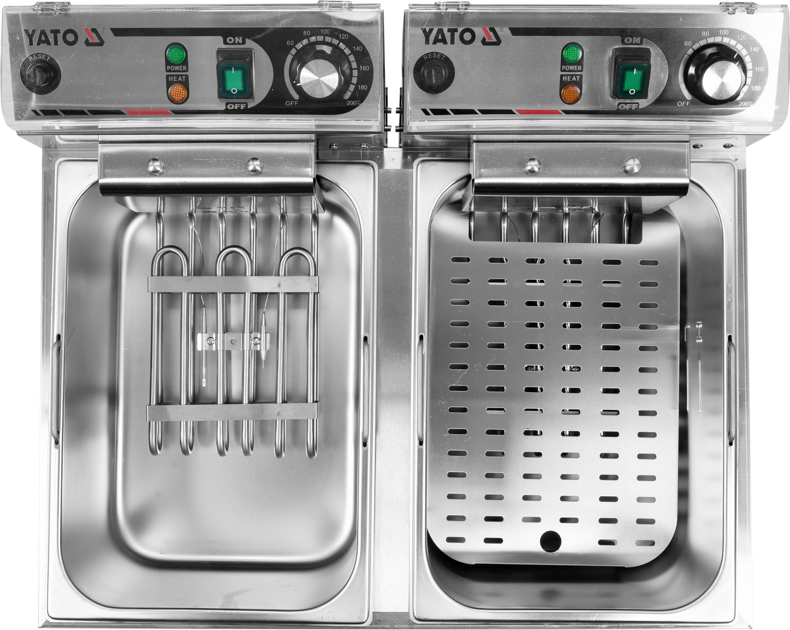 Elektromos, 2 kamrás olajsütő 2x11,5 l | YATO YG-04624