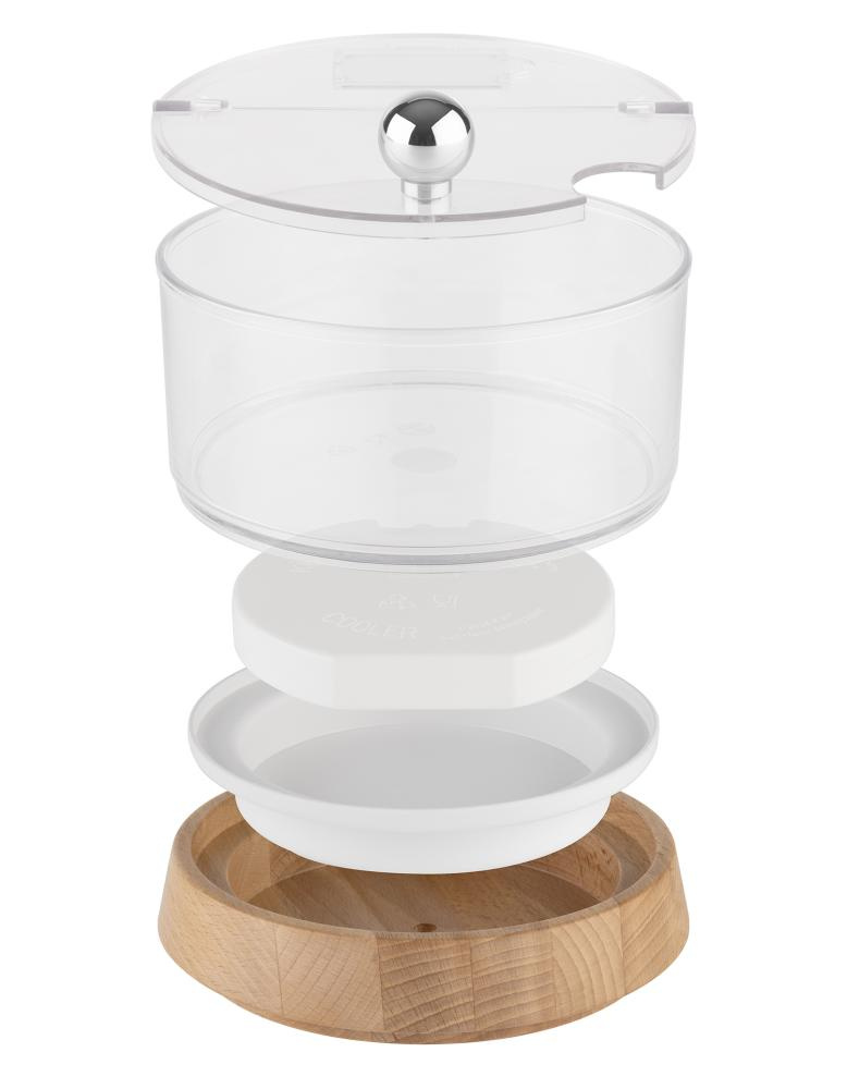 Kis hűtőtál fa alappal TOP FRESH betéttel és fedővel, 17.8x14 cm | APS 11812