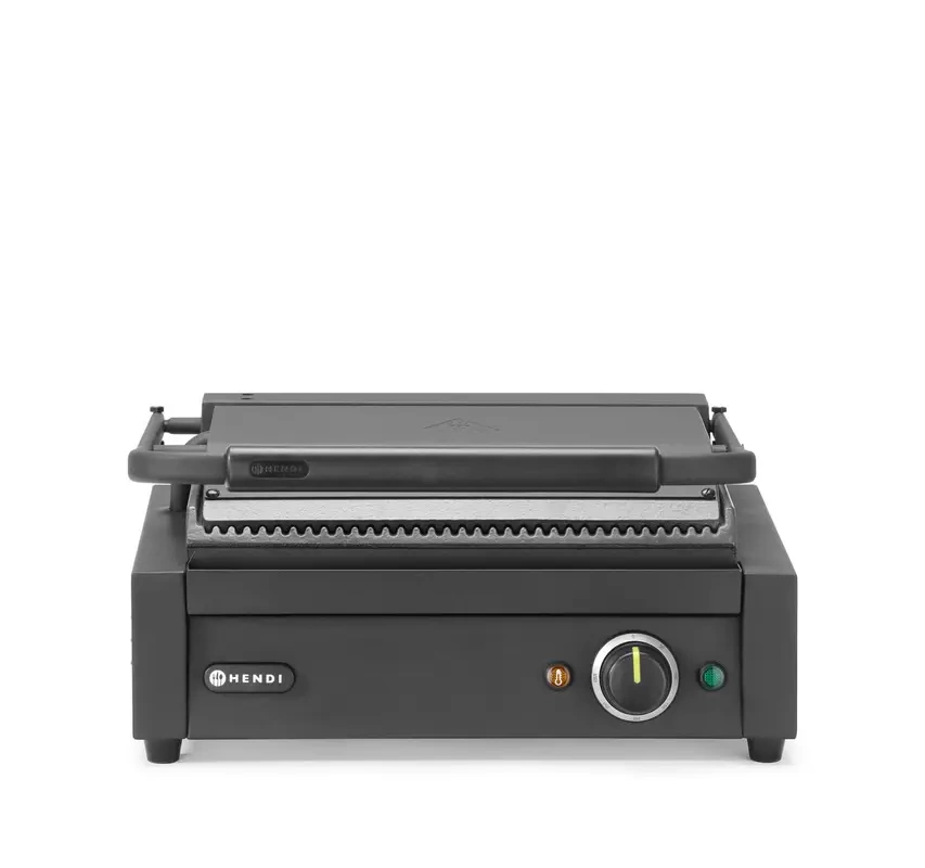 Kontaktgrill egyszeres, bordázott lapok, 34x23,5 cm, 2200 W, 230 V | HENDI 263617
