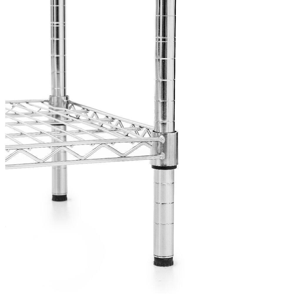 Krómacél raktári állvány, 4 polc, 152x45,5x180 cm összecsukható | FORGAST FG15134