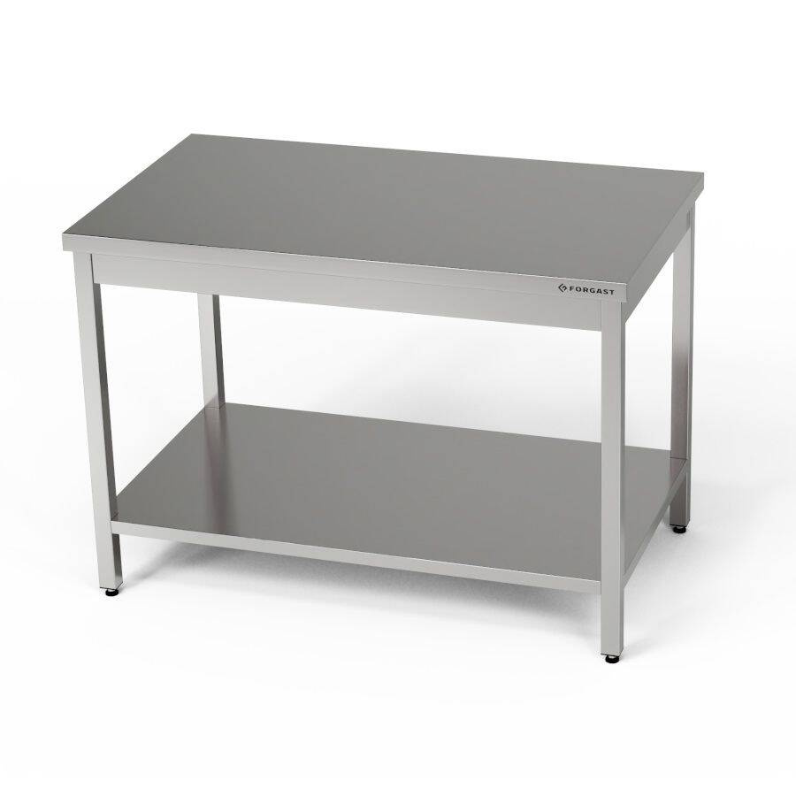 Központi rozsdamentes munkasztal polccal 130x80x85 cm | FORGAST