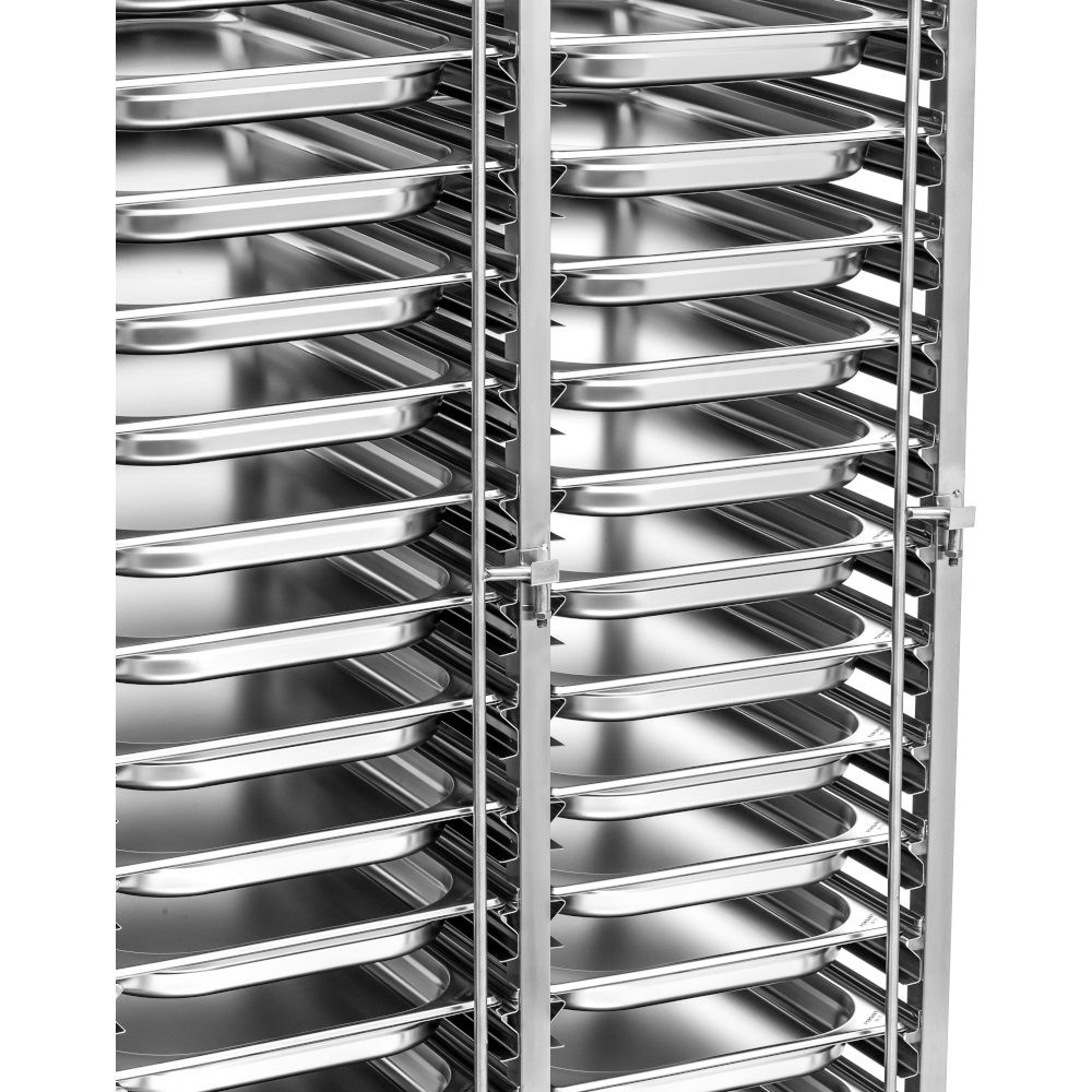Rozsdamentes összecsukható kocsi tálcákhoz és edényekhez - 30 db GN 1/1-hez | FORGAST FG01103