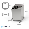 Rozsdamentes acél asztal 1 medencés mosogatóval és szekrénnyel 50x60x85 cm | FORGAST