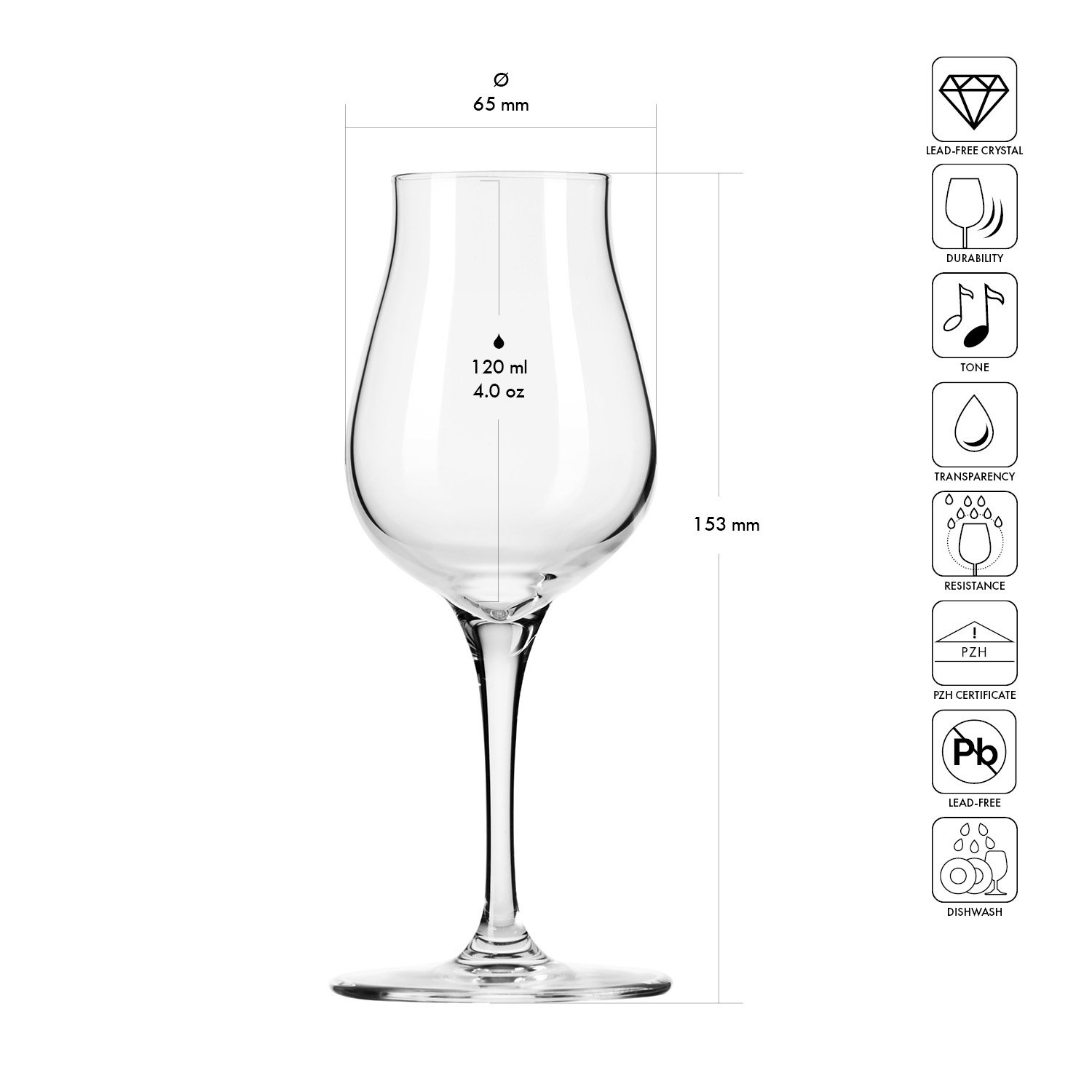 Whisky kóstoló poharak XNO TASTING, 120 ml - 6 darabos készlet | KROSNO GLASS F57C684011012170