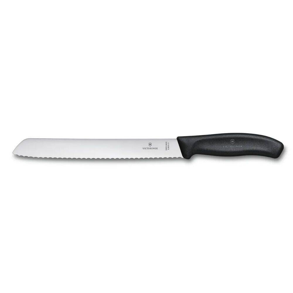 Kenyérvágó kés Swiss Classic fekete, pengehossz 21 cm | VICTORINOX 6.8633.21B