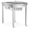 Rozsdamentes acél asztal 2 medencés mosogatóval 100x60x85 csavarozott | FORGAST FG15335