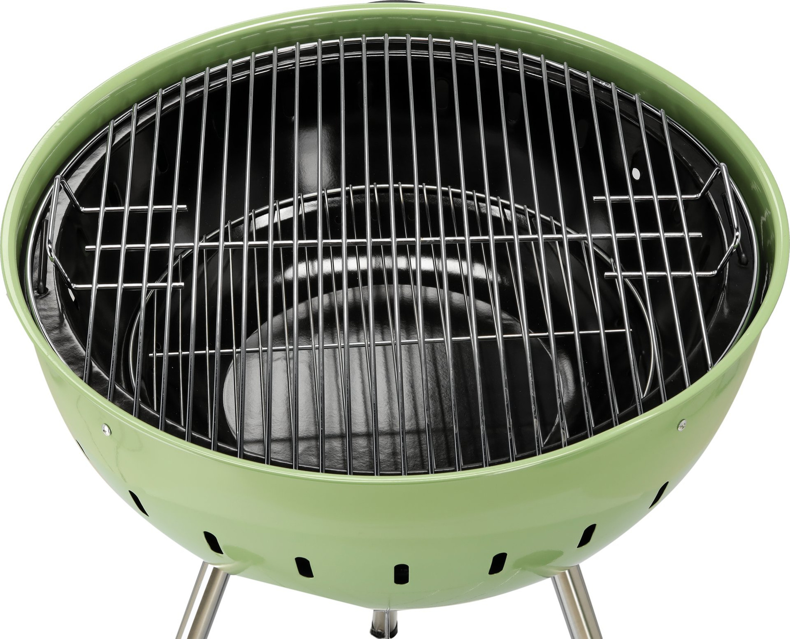 Széngrill, kerek, átmérő 54 cm, zöld | YATO YG-20303