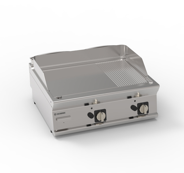Gázüzemű, felépíthető bordázott grillsütőlap 1/3, 74,8x56,4 cm | TECNOINOX 713174