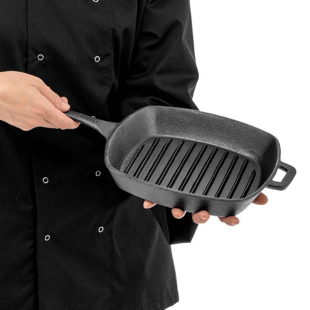 Grill serpenyő öntöttvas négyzet alakú 24x24 cm | FORGAST FG02305