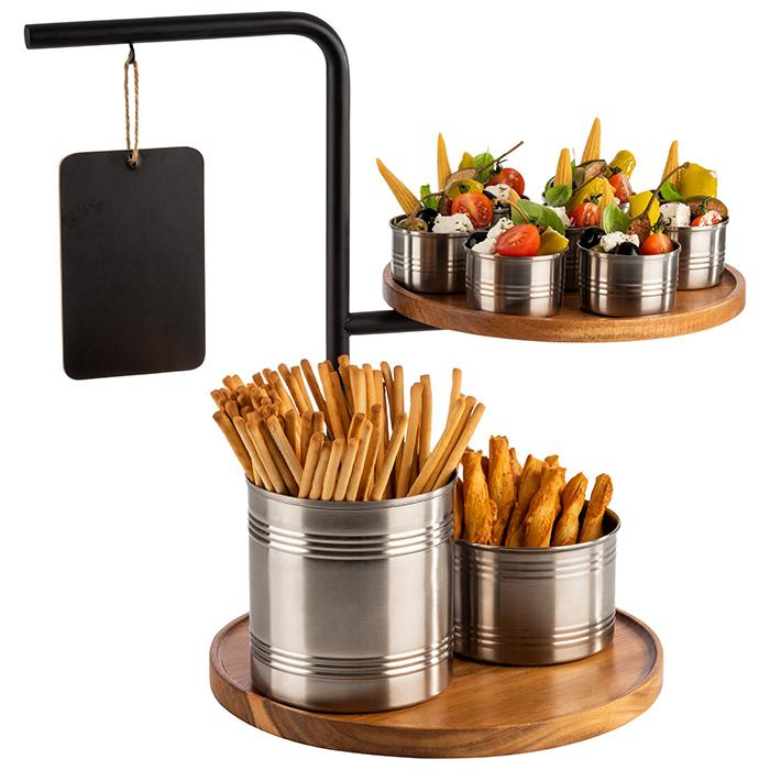 Kétszintes büfé kínálóállvány IRON, 47x30x44 cm | APS 30334