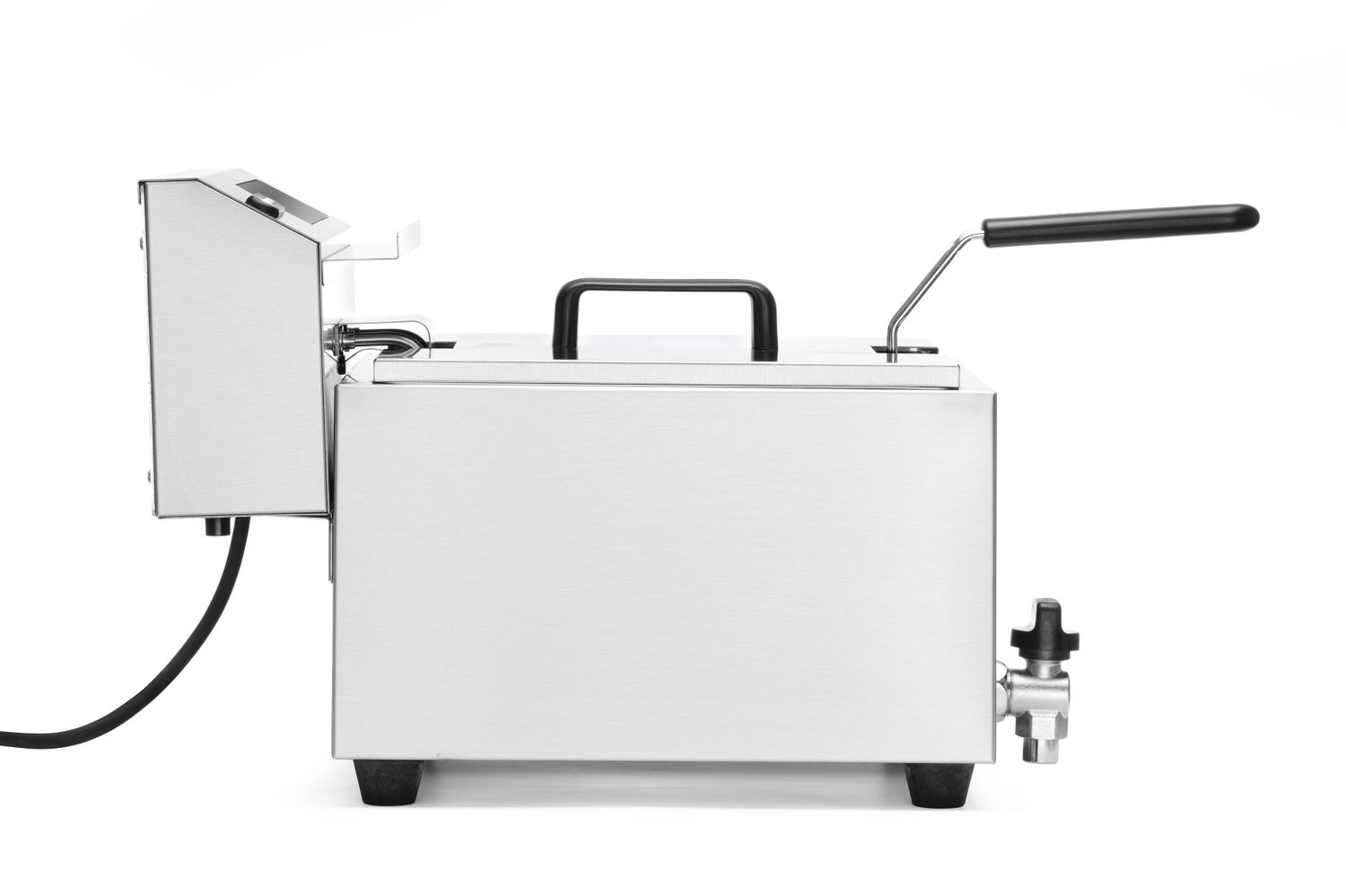 Mastercook digitális vezérlőpaneles elektromos olajsütő leeresztőcsappal, 8 l, 3.5 kW | HENDI 207369