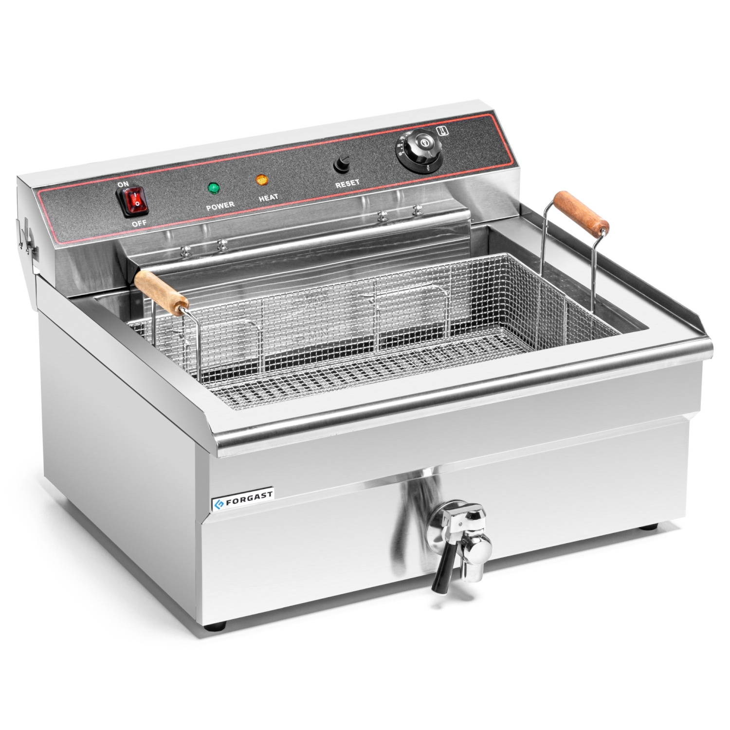 Elektromos 1 medencés olajsütő 30 l, 6 kW, hidegzóna | FORGAST FG09018