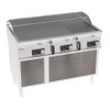 Elektromos grilllap, elektronikus vezérlés, 2/3 sima, 1/3 bordázott, krómozott, csiszolt, nyitott alapon, 120 cm, 400V Tecno74 | TECNOINOX 716250