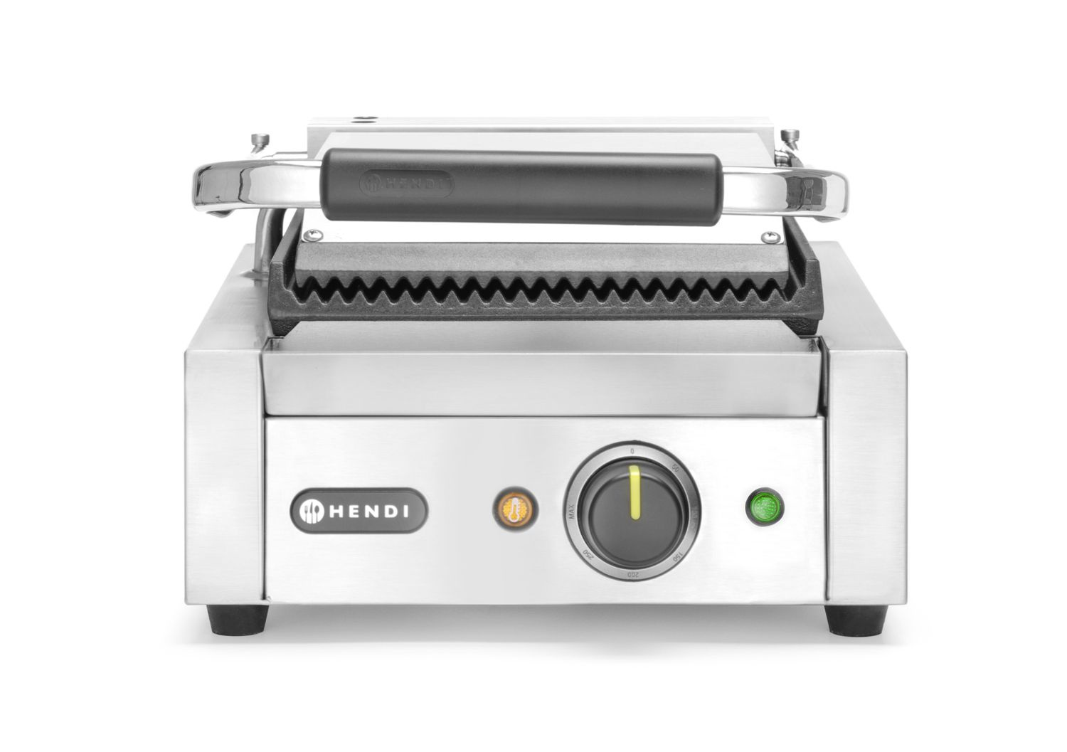 Kontaktgrill egyszeres, bordázott lapok 22x23 cm, 1.8 kW | HENDI 263501