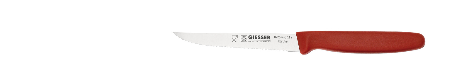 Steakkés hullámos élű kés - 11 cm, piros | GIESSER MESSER 8725 wsp 11 r