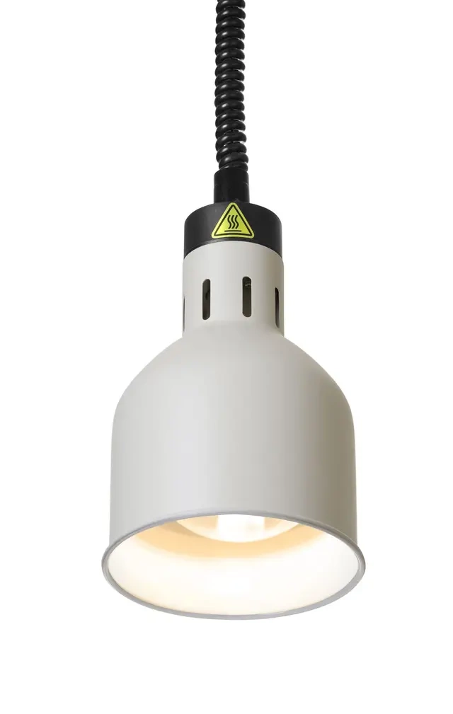 Ételek melegen tartására szolgáló függesztett lámpa, hengeres, fehér, 230V/250W | HENDI 273821