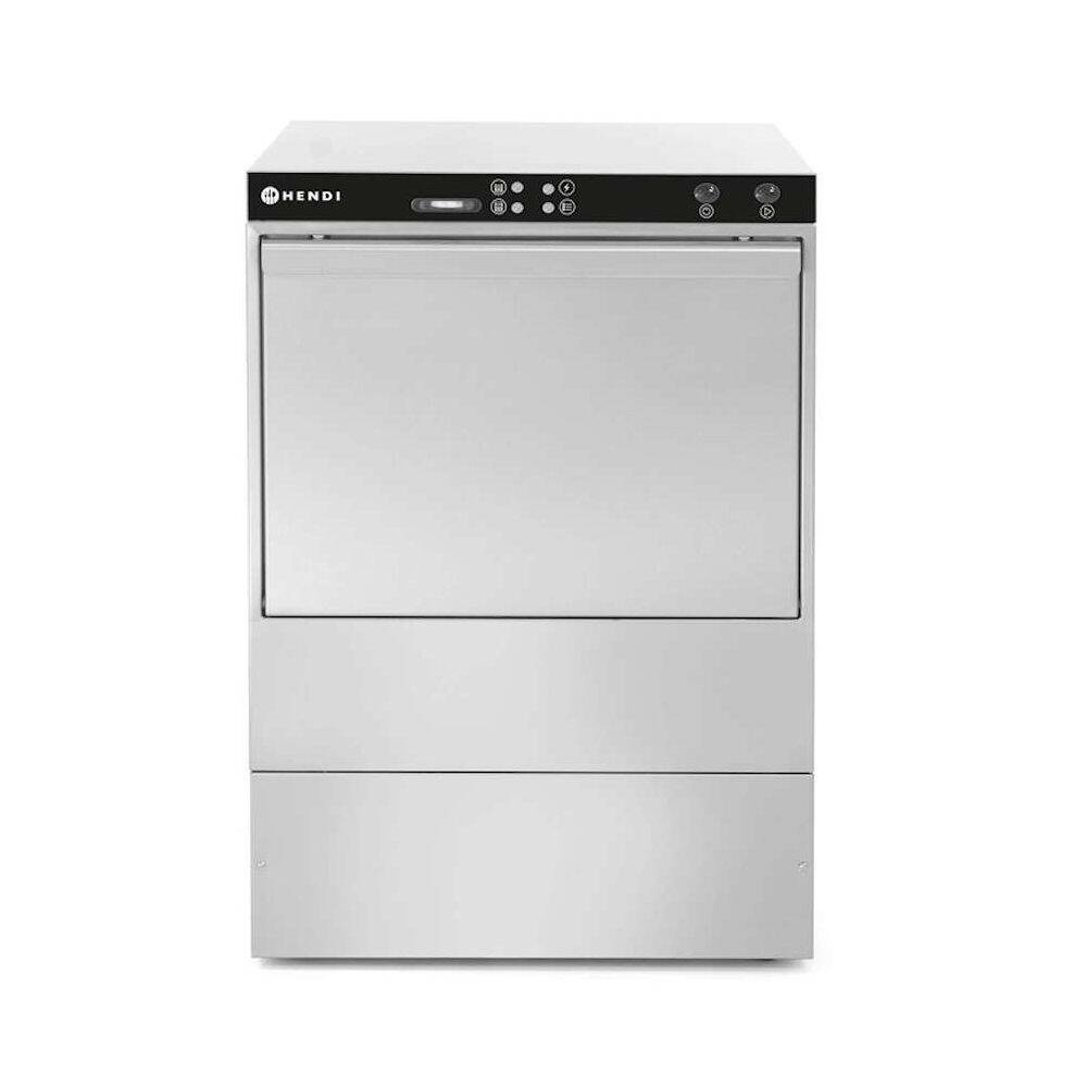 Ipari mosogatógép mosogatószer-adagolóval, 50x50-es kosár, 6,6 kW, 400 V | HENDI 233030