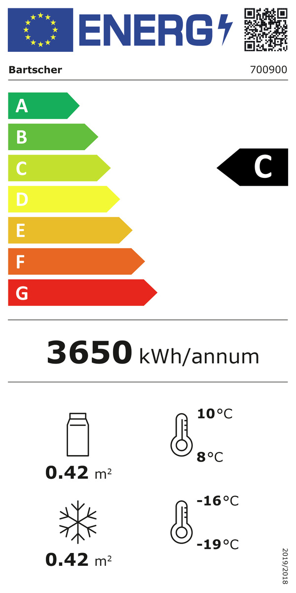 Hűtő-fagyasztó üvegajtós szekrény 430 l, KTK1-122 | BARTSCHER 700900
