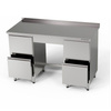 Rozsdamentes acél munkaasztal 2 db 2 fiókos blokkal 280x60x85 cm | FORGAST