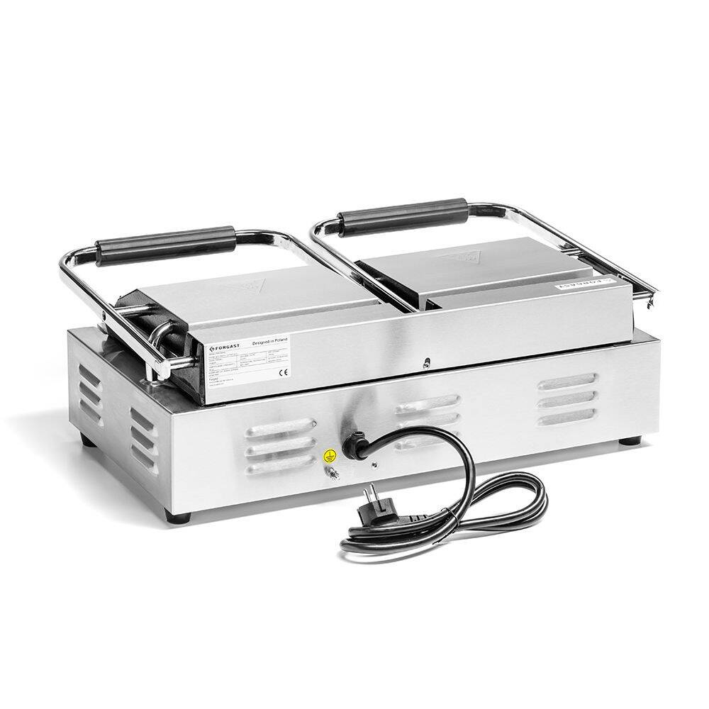 Kontaktgrill dupla, bordázott lapokkal, 3.6 kW | FORGAST FG09202