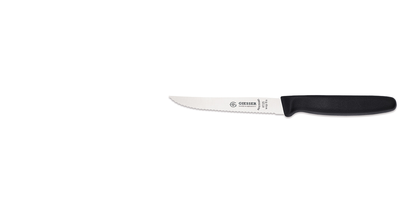 Steakkés hullámos élű kés - 11 cm, fekete | GIESSER MESSER 8725 wsp 11