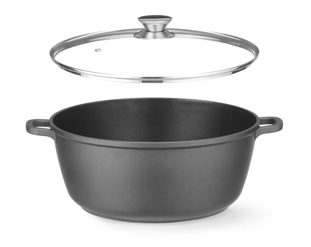 Tapadásmentes bevonatú fazék, 7.5 L, fekete, 38.7x31x(M)13 cm | HENDI 611036