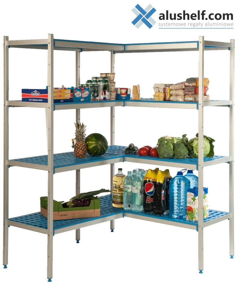 Sarokpolc 5 polcos mélység 50 cm 2PD-55+5P-95+5P-105+10UM | ALUSHELF 50384
