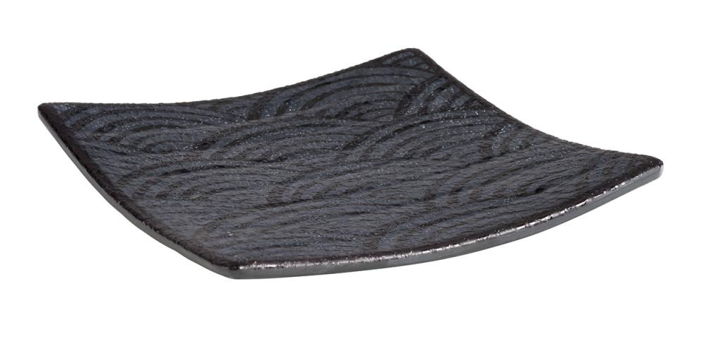 Tálca DARK WAVE, melaminból, fekete, 14x14x2 cm | APS 84904