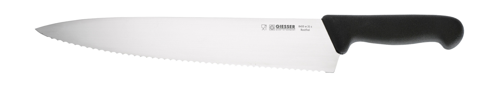 Séfkés hullámos éllel - 31 cm, fekete | GIESSER MESSER 8455 w 31