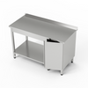 Rozsdamentes munkasztal szekrénnyel és alsó polccal 100x70x85 cm | FORGAST
