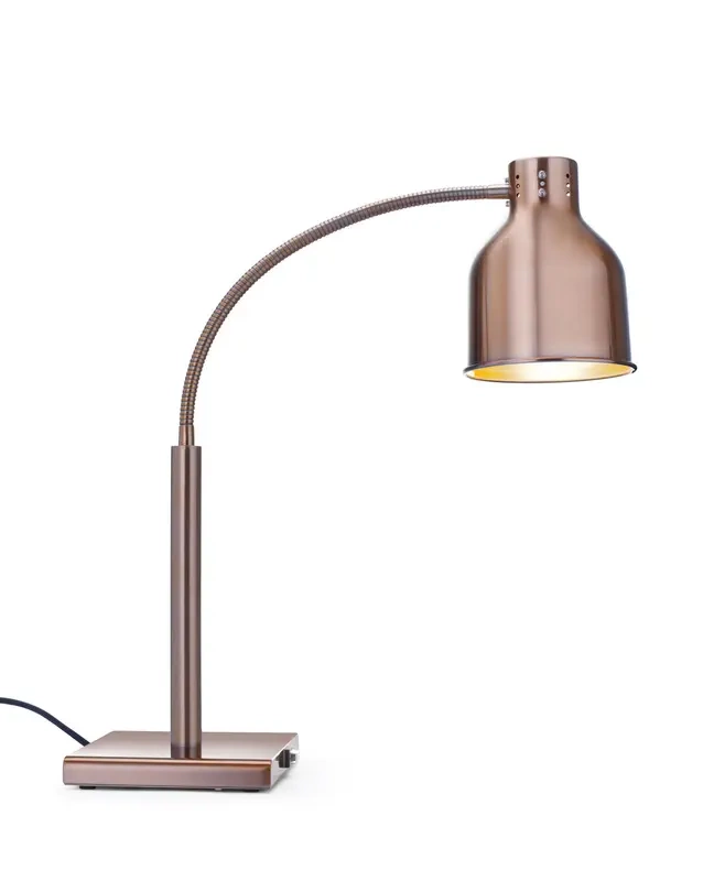 Ételek melegen tartására szolgáló lámpa, hajlítható, rézszínű, 220-240V/250 W, 26.8x20.3x66 cm | HENDI 273753