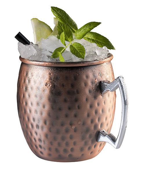 MOSCOW MULE bögre, 2 darabos készlet, antik kalapált réz, átmérő 9 cm, 500 ml | APS 93367