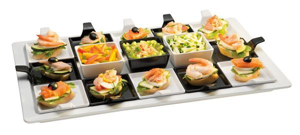 Előételes tálka FLYING BUFFET, melamin, fehér, 12x9.5x3 cm | APS 83878