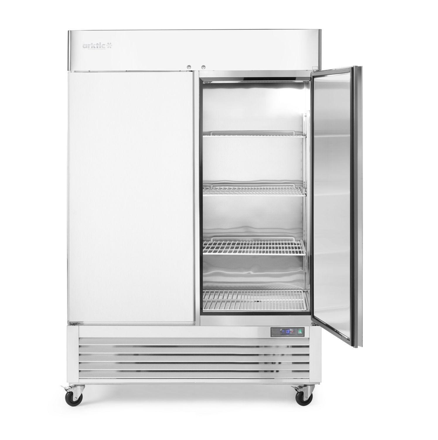 Hűtőszekrény Kitchen Line, rozsdamentes acél, 2 ajtó, 1300 l, statikus hűtőrendszer | HENDI 232736