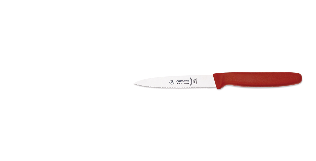 Hámozókés hullámos éllel - 10 cm, piros | GIESSER MESSER 8315 wsp 10 r