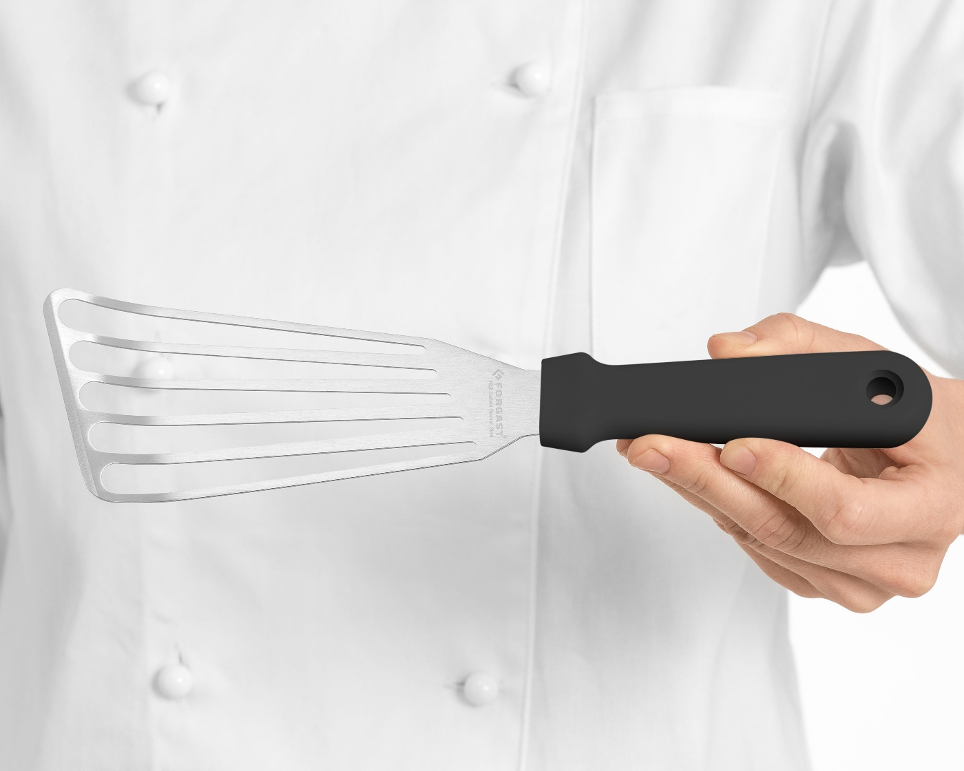 Perforált sütőlapát, rozsdamentes acél, 29 cm | FORGAST FG11225