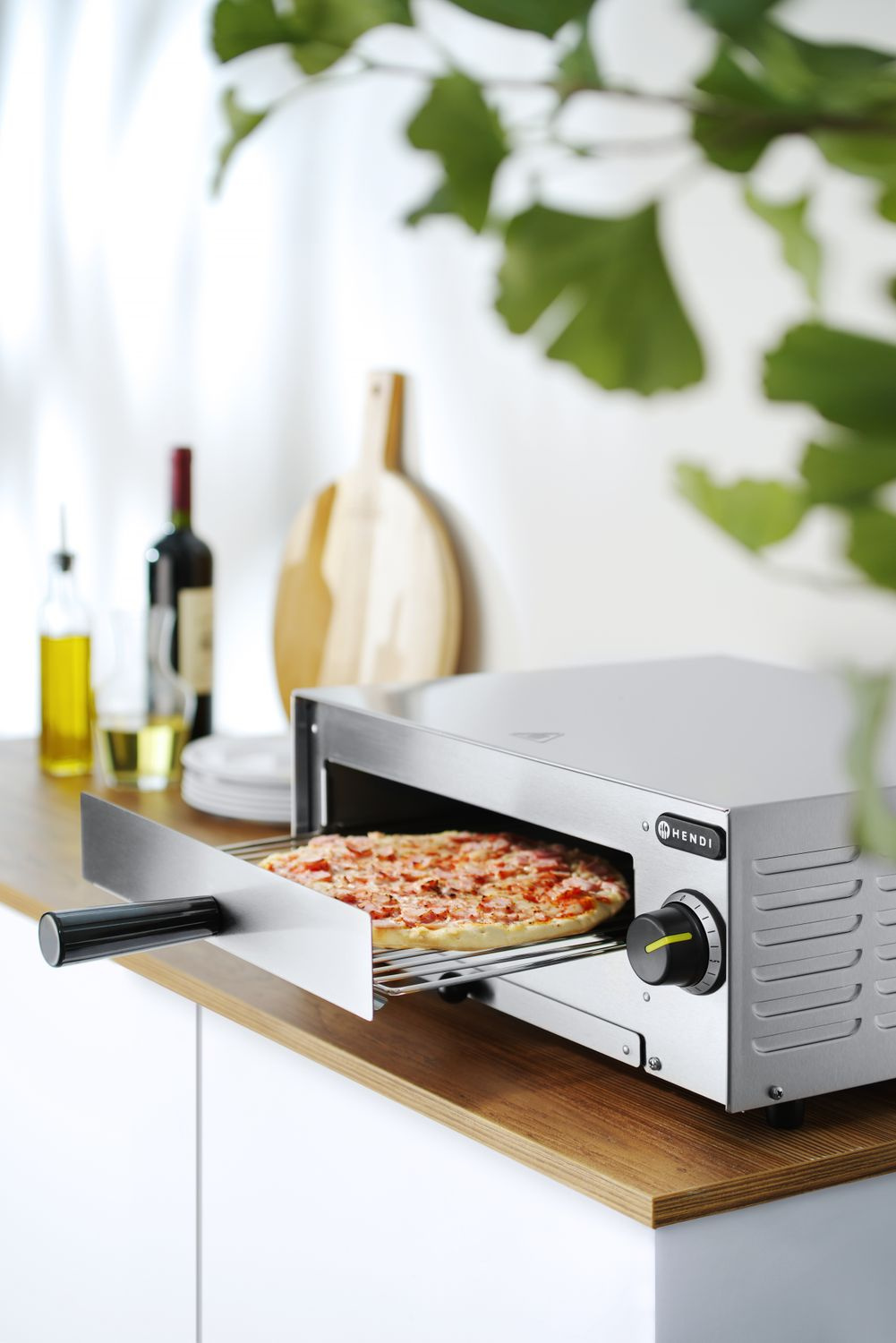 Pizza kemence 1 kamrás, 1x 30 cm átm., 1,45 kW, elektromos | HENDI 220306