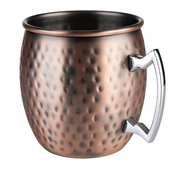 MOSCOW MULE bögre, 2 darabos készlet, antik kalapált réz, átmérő 9 cm, 500 ml | APS 93367