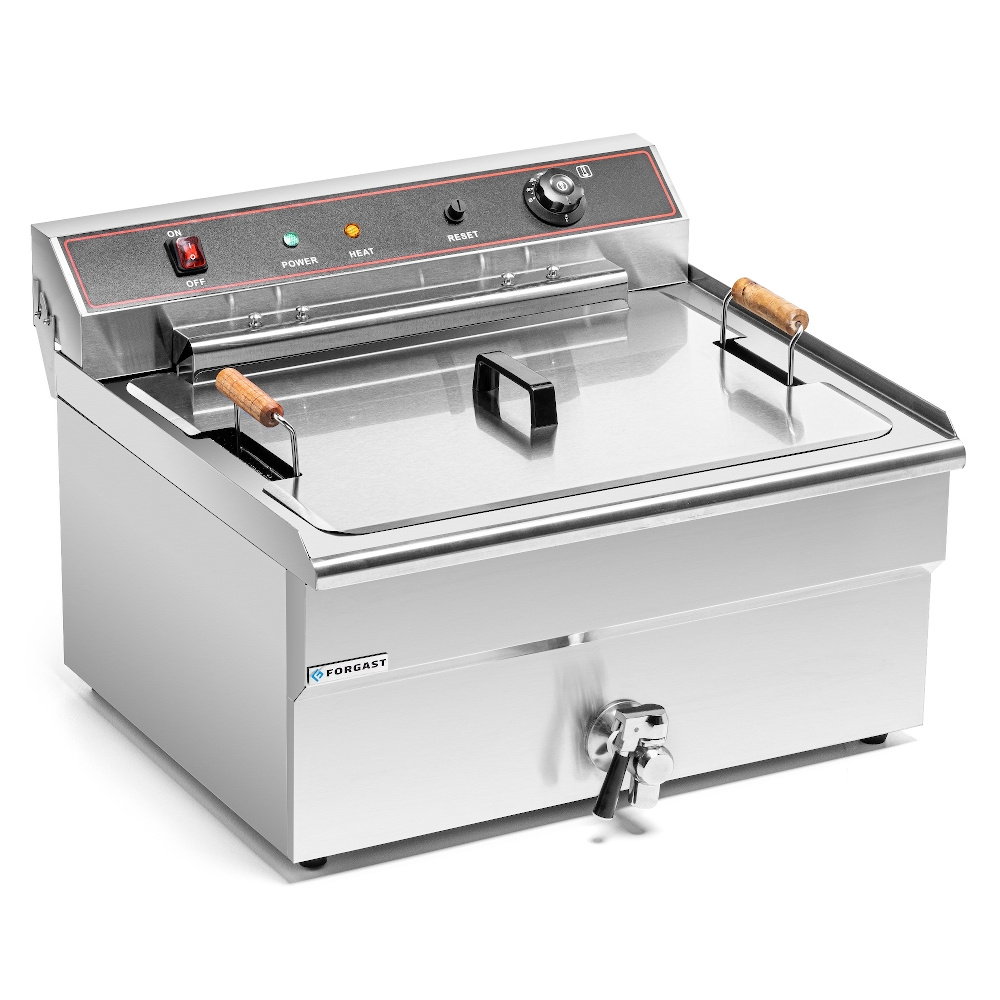 Elektromos 1 medencés olajsütő 30 l, 6 kW, hidegzóna | FORGAST FG09018