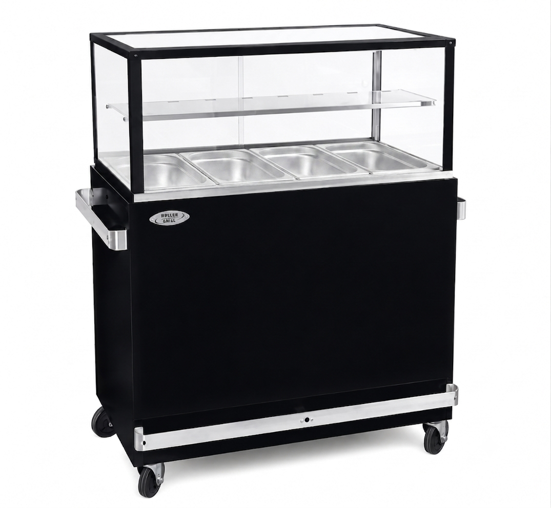 Talapzat melegen tartó vitrinhez BMV 40 N, 142x61.5x92 cm, fekete | ROLLER GRILL MS 40 N